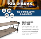 Disc-O-Bed Youth Double Cot Kid-O-Bunk, Modular for Bunk Beds, Dual Cots, or Bench with 2 Carry Bags for Portable Transport
