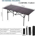 Camping Table，Portable Folding Table,with Carry Bag，Suitable for Indoor, Outdoor, Camping, Backyard, Party, Patio, The Black Camping Table at The Beach