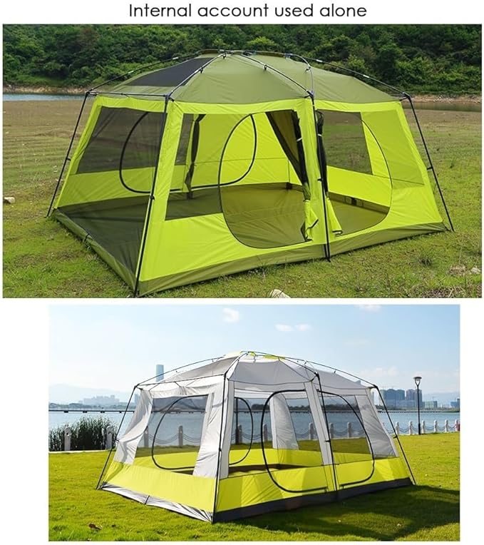8 Person Tent, Family Cabin Tents, Outdoor Shelter Camping Hub Tent, Doors and 3 Windows with Mesh,Waterproof,Double Layer Camping Tent for The Garden (Size : B)