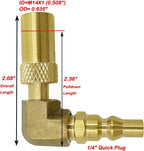MENSI 1/4" Quick Disconnect Propane Elbow Adapter Fitting Compatible for Stansport, Camp Chef Mountaineer,Eureka Gonzo (Elbow) 𝙉𝙊𝙏 𝙛𝙤𝙧 𝘾𝙊𝙇𝙀𝙈𝘼𝙉
