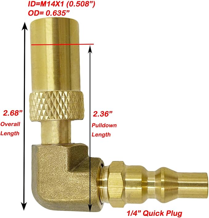 MENSI 1/4" Quick Disconnect Propane Elbow Adapter Fitting Compatible for Stansport, Camp Chef Mountaineer,Eureka Gonzo (Elbow) 𝙉𝙊𝙏 𝙛𝙤𝙧 𝘾𝙊𝙇𝙀𝙈𝘼𝙉