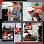 Boyiee Set of 6 Red Black Grey White Kitchen Towels Modern Geometric Dish Hand Towels 24 x 16 Inches Gifts Decorative Tea Cloth Gifts for Farmhouse Kitchen Bathroom Decorations