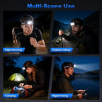 Rechargeable Headlamp 2 Pack, 2500 Lumen Bright 8 LED Headlight, 10 Modes Adjustable Motion Sensor, USB-C Waterproof Head Flashlight, Outdoor Hiking Camping Fishing (8 Led Headlamp)