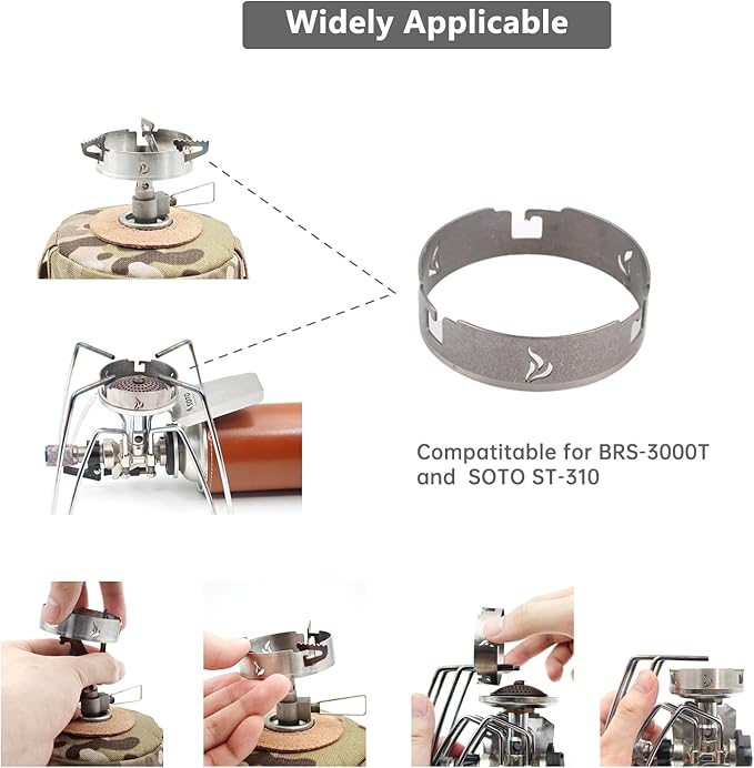 Titanium Camp Stove Windscreen for BRS-3000T Stove/ST-310 Ultralight Backpacking Windscreen for Camping Stove With Storage Bag