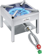 Stainless Steel Burner Propane Burner, 260,000BTU High Pressure Outdoor Propane Cooker, Heavy Duty Gas Burners for Outdoor Cooking For Turkey Fry, Seafood Boil(Stainless Steel) SS1750
