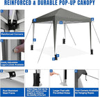 Yesker 10x10 Pop Up Canopy Tent UPF 50+ Waterproof Outdoor Canopy Portable Folding Easy Setup Gazebo Adjustable Height Instant Sun Shade Tent with Wheeled Bag for Events Parties Camping Patio, Gray