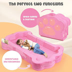 Foldable Portable Toddler Travel Bed,Toddler Floor Bed with Washable Cover for Kids,Soft and Safe (Pink)