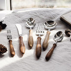 60 Piece Silverware Set Service for 12,Premium Wooden Handle 18 8 Stainless Steel Flatware Set Home Include Fork Knife Spoon Set Gift Package for Christmas and Thanksgiving（Dark Brown)