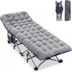 ABORON Heavy-Duty Folding Guest Bed for Adults, 500lb Capacity, Portable Extra Cot with 1237D Double Layer, Ideal for Indoor Guest Stays & Temporary Home Use