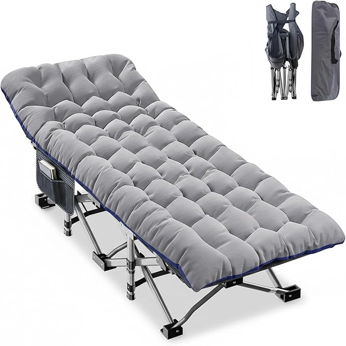 ABORON Heavy-Duty Folding Guest Bed for Adults, 500lb Capacity, Portable Extra Cot with 1237D Double Layer, Ideal for Indoor Guest Stays & Temporary Home Use