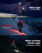 LED Headlamp Rechargeable with Motion Sensor, Ultralight Bright Headlight with White Red Light Waterproof 6 Modes for Outdoor Camping Running Hard Hat Fishing Repair, 5 Pack