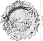 Antique Charger Plates Set 13'' Round Embossed Dinner Plate Chargers Plastic Elegant Floral Plates for Dinner Wedding Party Event Table Kitchen Decoration 100PCS (Silver 24Pcs)