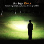 Sofirn HS22 Rechargeable Headlamp 2500 Lumens, Stepless Tint Mixing (2700K Warm to 6500K Cool), Dual Beam LED Headlight with Floodlight Spotlight, IP66 Waterproof for Camping, Hiking& Hard Hat Work