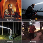 Headlamp Rechargeable, Lightweight LED Head Lamp, Motion Sensor Head Flashlight, Super Bright Waterproof Head Light for Camping, Running, Reading, Work, and Everyday Carry (EDC)