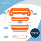 BBQ Prep Tub 16L - Multifunctional Collapsible Camping Cutting Board with Upgraded Locking Lid, Meat Storage Container for Meal Prep, Dish Basin Bowl Perfect for Grilling, Outdoor (XL)