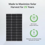 Traver Force Solar Panel 100 Watt 10BB Monocrystalline 12V Solar Panels for Home High Efficiency Solar Module Power Charger for RV Camping Cabin Marine Boat Motorhome Off-Grid Black 2-Pack 100W