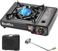 BESTFIRE Portable Dual Fuel Camping Stove – Reliable Butane & Propane Gas Stove with Carrying Case & Adapter – Single Burner for Outdoor Cooking, Tailgating & Emergency