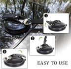 OCR 4 Pack Vacuum Suction Cup, Heavy Duty Sucker Cup Anchor with 8 Securing S Hook, Car Tensioner for Camping Car Mount Tents Luggage Tarps Car Side Awning (Black)