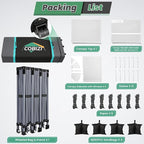 COBIZI 10x30 Pop Up Canopy Tent with 8 Removable Sidewalls, One Push Party Tent Outdoor Waterproof Event Canopy with Air Vent for Parties Commercial Wedding, 3 Height, Roller Bag, Sandbag, White