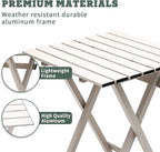 SUNNYFEEL Folding Camping Table - Lightweight Aluminum Portable Picnic Table, 18.5L x 18.5W x 24.5H Inch for Cooking, Beach, Hiking, Travel, Fishing, BBQ, Indoor Outdoor Small Foldable Camp Tables