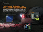 Fenix HP25R v2.0 Headlamp, 1600 Lumen Spotlight, 400 lumens Floodlight and Red Light, USB-C Rechargeable with LumenTac Organizer