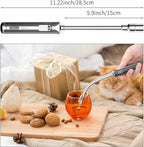 Butane Lighter Torch Long Lighter Refillable Adjustable Jet Flame Lighter Windproof Flexible with Visual Fuel Window Blow Torch for Stove BBQ Grill Fireplace Camping Kitchen (No Gas Include) - Grey