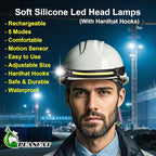 Rechargeable LED Headlamps 4 Pack with Hooks, 230° Wide Beam Head Lamp with Motion Sensor, USB C, IPX6 Waterproof, 5 Light Modes, Hard Hat Compatible Headlight for Adults Camping Hiking Working