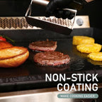 Utheer 23" x 16" Cast Iron Griddle for Gas Grill and Stove Top, Universal Flat Top Griddle with Pre-Seasoned Nonstick Coating, X-Shaped Reinforced Ridges, Perfect for Healthy Cooking, Parties, Camping