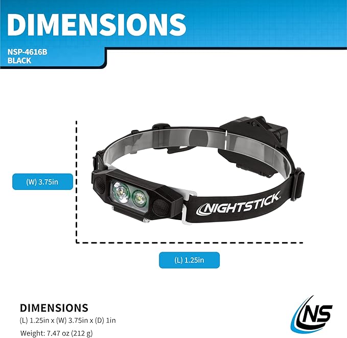 Nightstick NSP-4616B Low-Profile Dual-Light™ Headlamp, Black