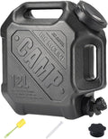 ASIEIT 3.2 Gallon Water Jug with Spigot, Portable Water Tank BPA Free, Leak-Proof Water Containers for Camping Water Storage Containers for Emergency Outdoor Hiking Picnic, Green/Black/Yellow