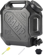 ASIEIT 3.2 Gallon Water Jug with Spigot, Portable Water Tank BPA Free, Leak-Proof Water Containers for Camping Water Storage Containers for Emergency Outdoor Hiking Picnic, Green/Black/Yellow