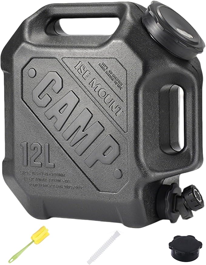 ASIEIT 3.2 Gallon Water Jug with Spigot, Portable Water Tank BPA Free, Leak-Proof Water Containers for Camping Water Storage Containers for Emergency Outdoor Hiking Picnic, Green/Black/Yellow