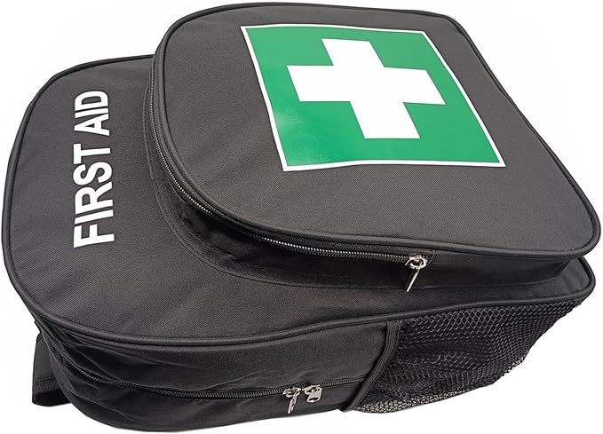 Red Emergency Bag First Aid Backpack Empty Medical First Aid Treatment First Responder Trauma Bags for Hiking Outdoors Travel Camping Pet Dog Cat Daycare (Black Green)