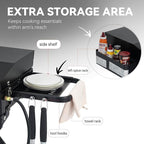 Royal Gourmet PD3001 3-Burner Propane Gas Griddle with Collapsible Stand, 23-Inch Portable Griddle with Side Table & 314 Sq. In. Cooking Area for Camping, Tailgating, Backyard & Patio, Black