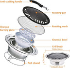 Multifunctional Charcoal Barbecue Grill, Household Korean BBQ Grill, Portable Camping Grill Stove, Tabletop Smoker Grill