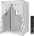 EAGLE PEAK Flex Compact 5x5 Pop-up Canopy Changing Room, Portable Privacy Dressing Room for Indoor Fashion Photoshoots, Camping, or Pool, Gray/White