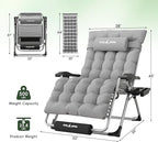 Amopatio Oversized Zero Gravity Chair Set of 2, 29in Reclining Camping Lounge Chair Upgraded Lock and Footrest, Cup Holder, Removable Cushion & Headrest Folding Patio Recliner