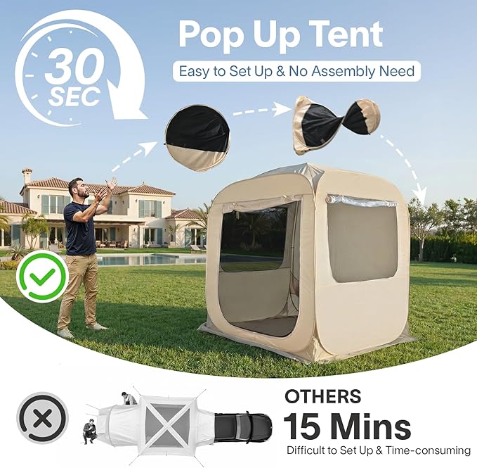 Alvantor SUV Tailgate Tent, Instant Pop Up Car Tent Creates Extra Living Space, UV Protection, Quick Setup in Seconds for Family, Road Trips, Tailgating, Beach, Outdoor Camping