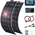 800 Watt Flexible Solar Panel for RV, 2 × 400 Watt 12 Volt Solar Power Panel Kit with 40A Solar Charge Controller & Inverter Monocrystalline Solar Panels for Camping Off Grid Battery Charging Boat