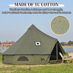 MC TOMOUNT Canvas Tent Bell Tent Yurt with Stove Jack Zipped Removable Floor for Glamping Truck Car Camping