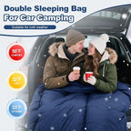0 Degree Flannel Double Sleeping Bag for Adults, Couples or Family - Winter Queen Size Waterproof & Warm 2-Person Sleeping Bag for Cold Weather Camping, RV Travel