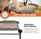 Disc-O-Bed Extra Large Outdoor Convertible 2 Person Bench and Double Camping Cot Portable Bed for Adults, Tan