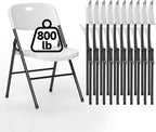 80 Pack Folding Chair, 800 Weight Limit Heavy Duty Plastic Folding Chair Portable Seating for Indoor Outdoor Events, Wedding, Party, Restaurant, Meeting Room White