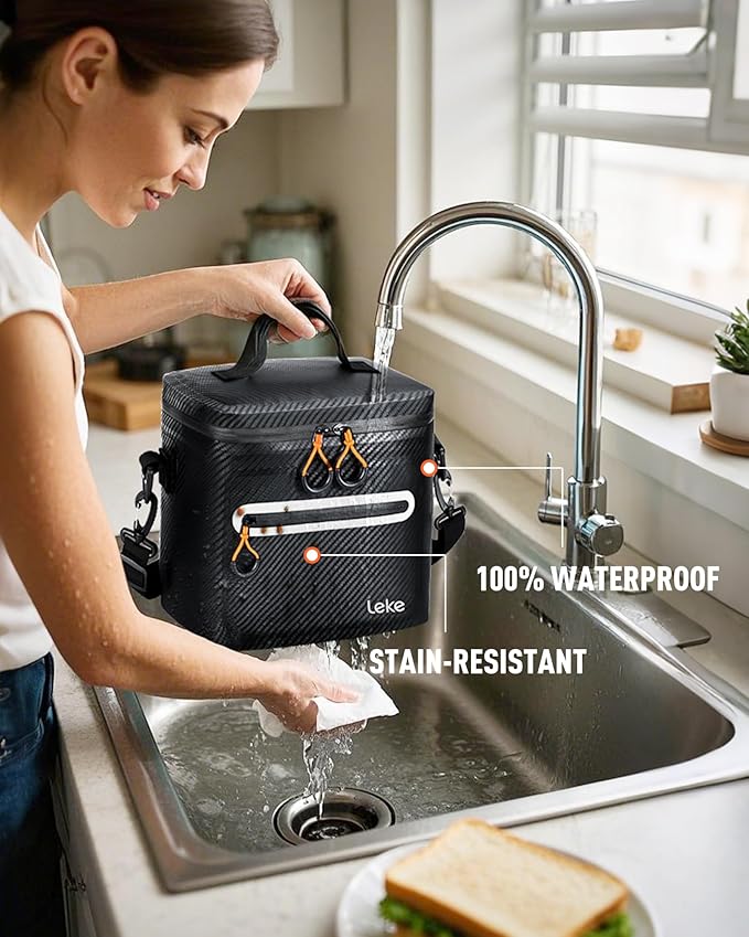 Soft-Sided Cooler Bag, 8/16 Can Insulated Lunch Box, Waterproof, Leak-Proof, Portable Lunch Bag for Work, Beach, Drink, Travel, Camping, Picnic, Gift
