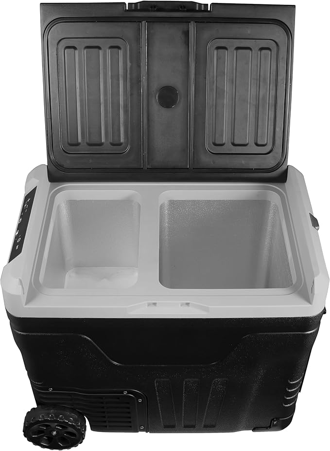 Frigidaire, 51 Qt. Portable Convertible Electric Refrigerator/Freezer Trolley-With App, Dual Zone, Black