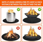 48" Round Fire Pit Mat for Solo Stove Bonfire – Heavy-Duty Fireproof Fiberglass, Double-Sided 1050°F Heat/Spark Shield – Reusable, Oil-Proof & Easy Clean for Lawn/Patio/Camping