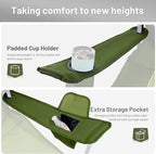 Timber Ridge Oversized Folding Camping Chair for Adults, Support 550 LBS Heavy Duty with Cup Holder Side Pocket for Camping, Lawn, Picnic, Green