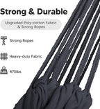 SUNCREAT Hammocks Outdoor Camping Double Hammock, Extra Large 2 Person Hammock for Camping, Dark Gray