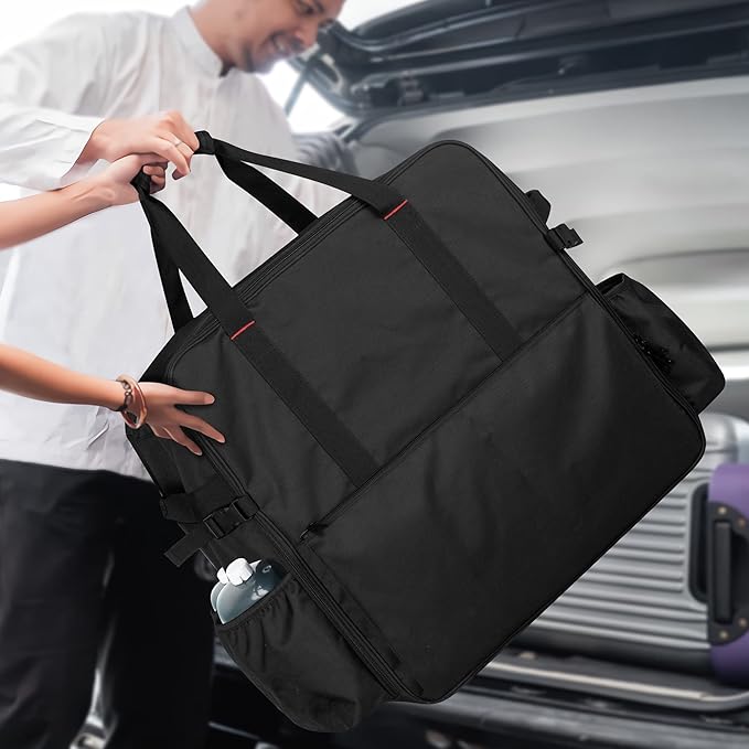 samdew 17 Inch Tabletop Griddle Carry Bag, Outdoor Grill Cover Compatible with Blackstone 17 Inch Tabletop Griddle with Hood, Portable Camping Grill Storage Case with Multi-Pockets, Bag Only