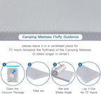 Memory Foam Camping Mattress Pad 3 Inch Thick, Portable Sleeping Pad with Waterproof Cover, Portable Roll Up Cot Mattress Pad Floor Mat for Travel Truck Bed Tent 72" x 24"x 3"